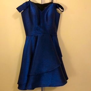 Navy blue. strapped shoulder dress